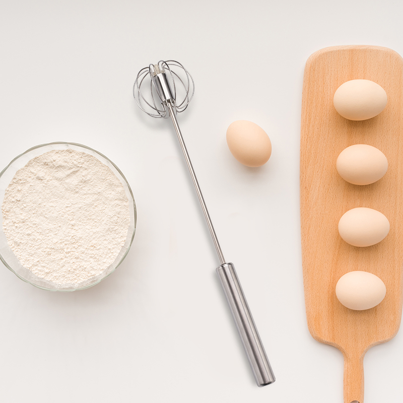 Wholesale Professional Baking Tools Stainless Steel Semi-Automatic Egg Whisk