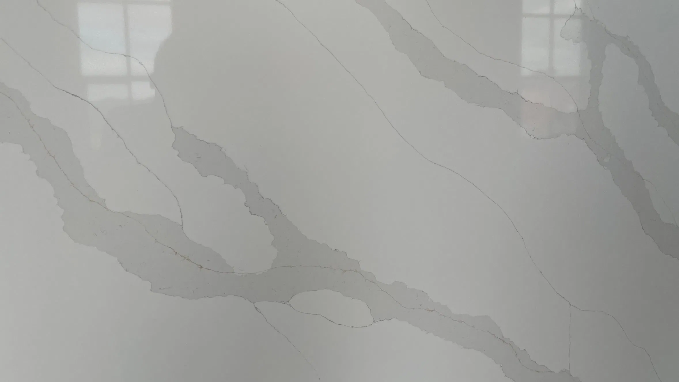 Calacatta White Quartz Slabs From China 3200X1600mm