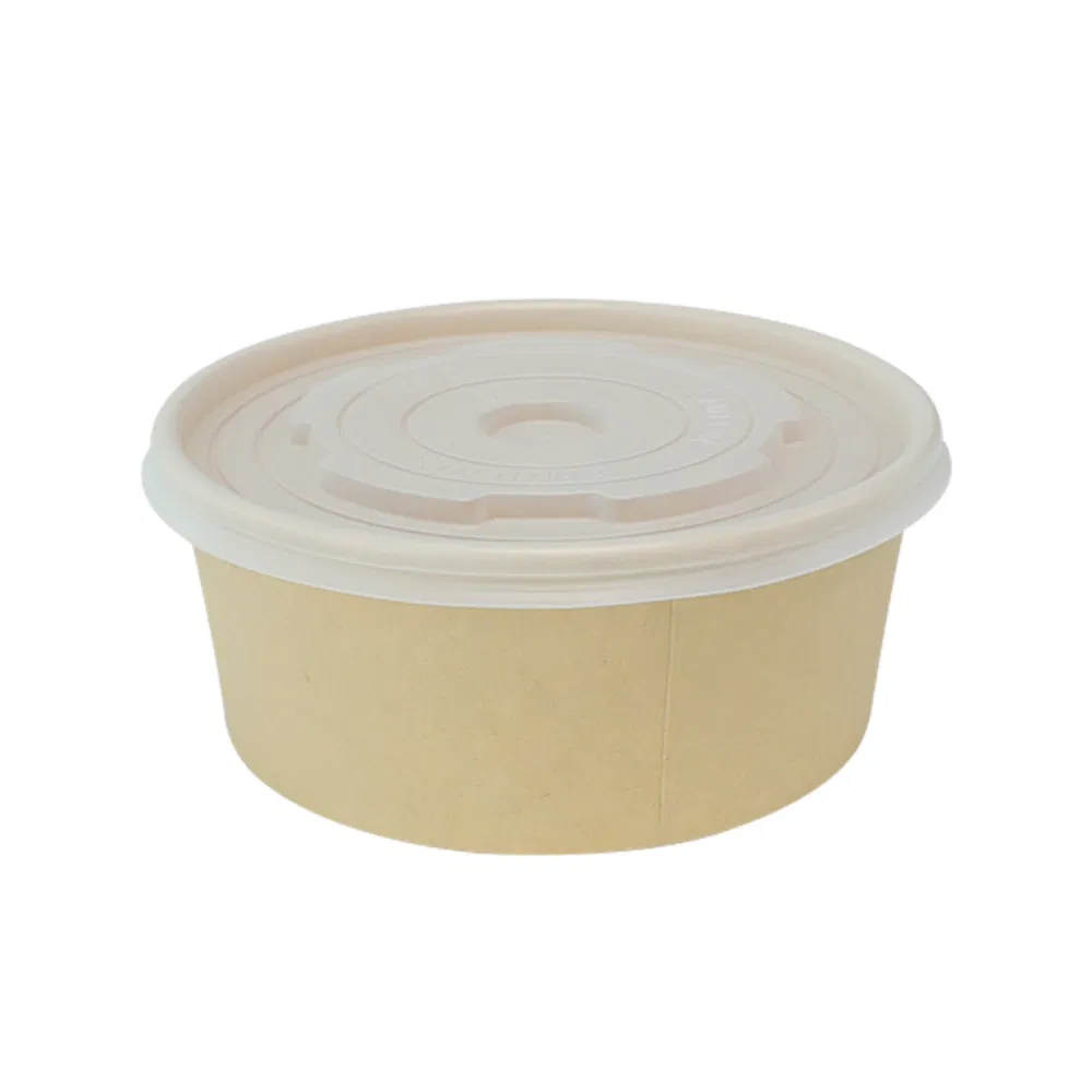 500ml 750ml 1000ml 1100ml 1300ml Disposable Food Container Custom Printed Take Away Kraft Paper Salad Bowl with Lids