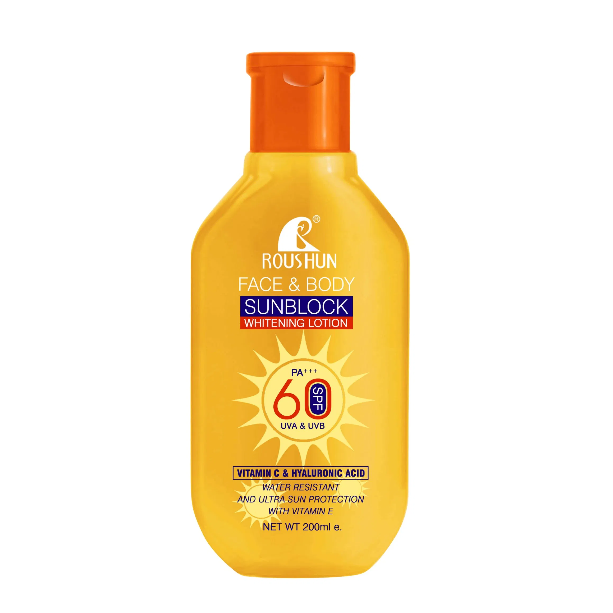 Roushun SPF 60 Sunscreen Face & Body Whitening Lotion Water Resistant