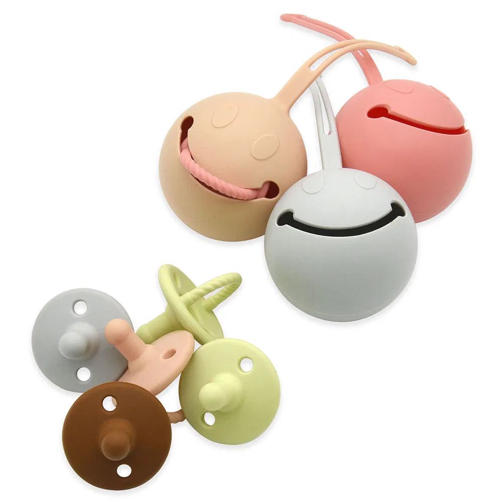 Easy to Clean Baby Silicone Pacifier Holder Case Protective Pacifier Storage Container