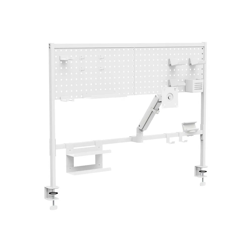 Clamp on Desktop Storage Multi-Purpose Shelf Rack Display Office Home Desk Organizer Shelves with Monitor Arm