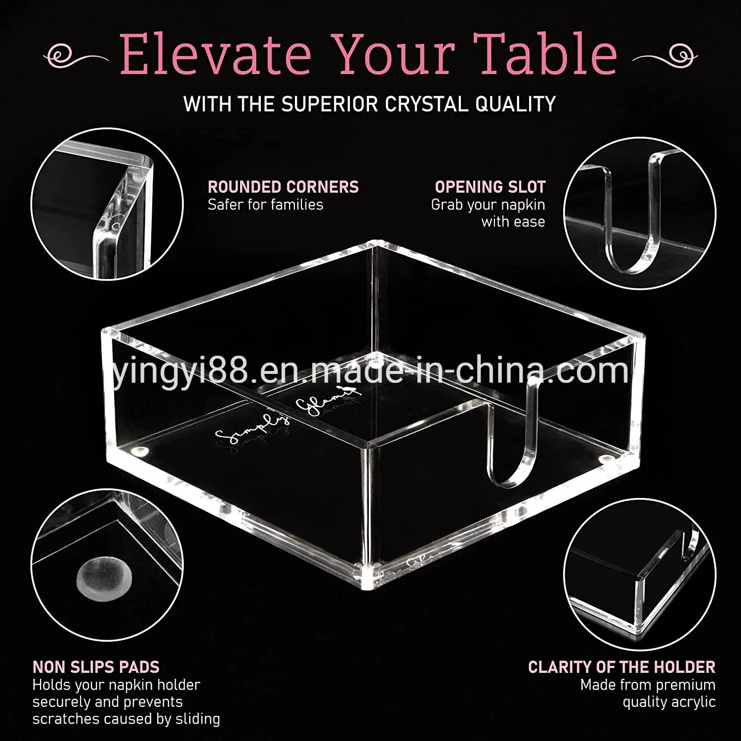 Wholesale Custom Acrylic Napkin Holders