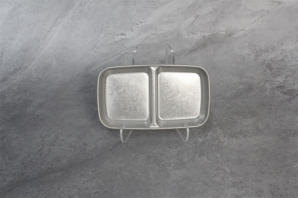 Outdoor Tableware Dinner Set 304 Stainless Steel Divided Plate 2 Compartment Dish