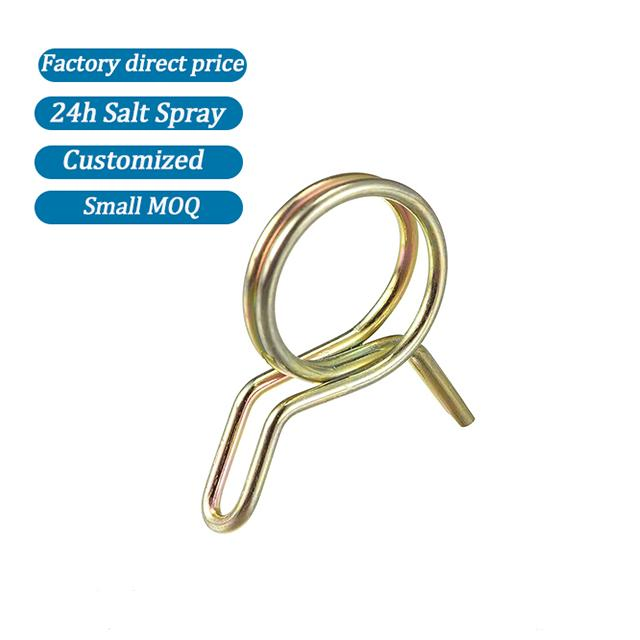 High Quality Custom 65mn Steel Uxcell Double Wire Spring Hose Clamp Hose Fuel Line Silicone Tube Spring Clips