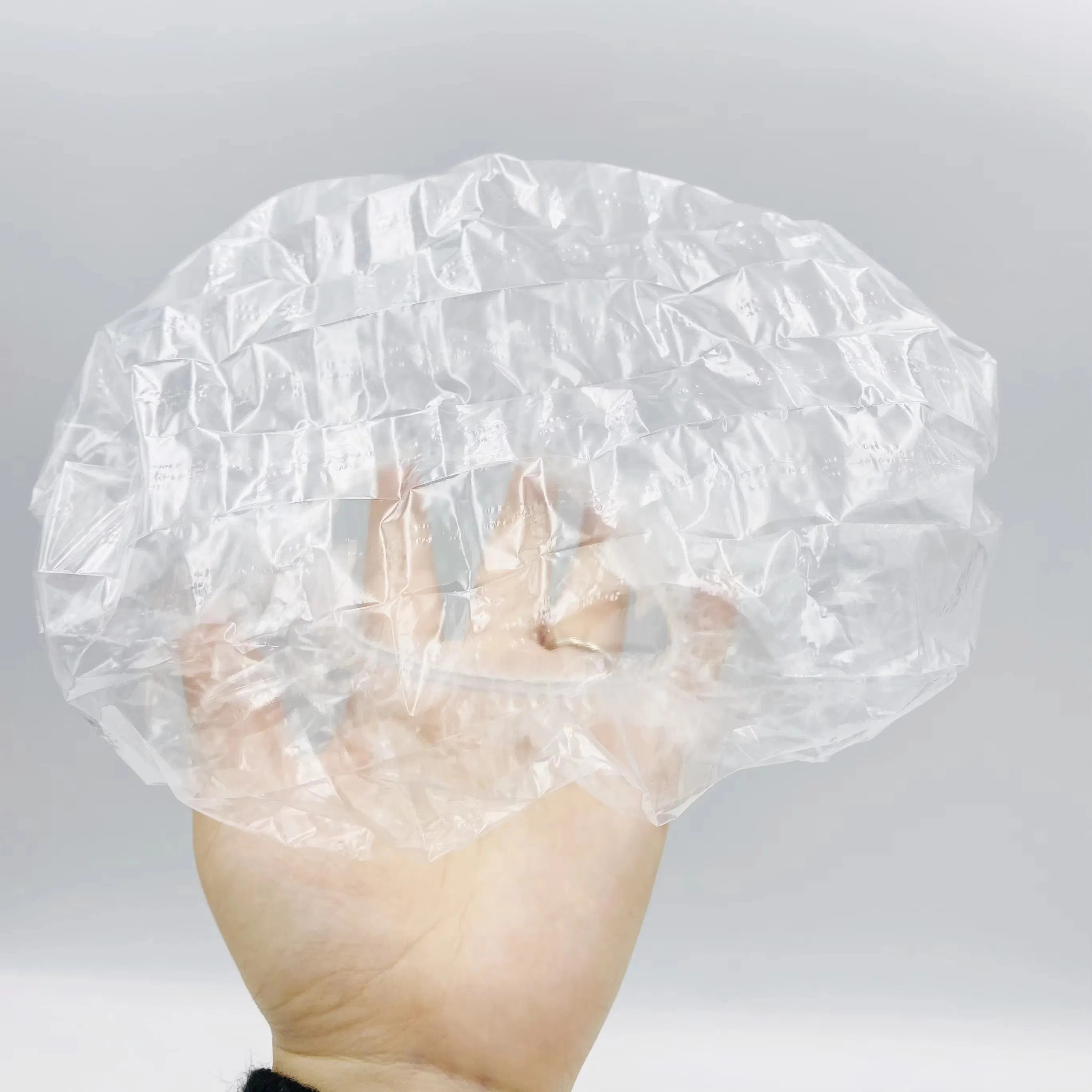 Custom Waterproof Clear Bathing Hotel Travel Disposable Plastic PE Shower Cap