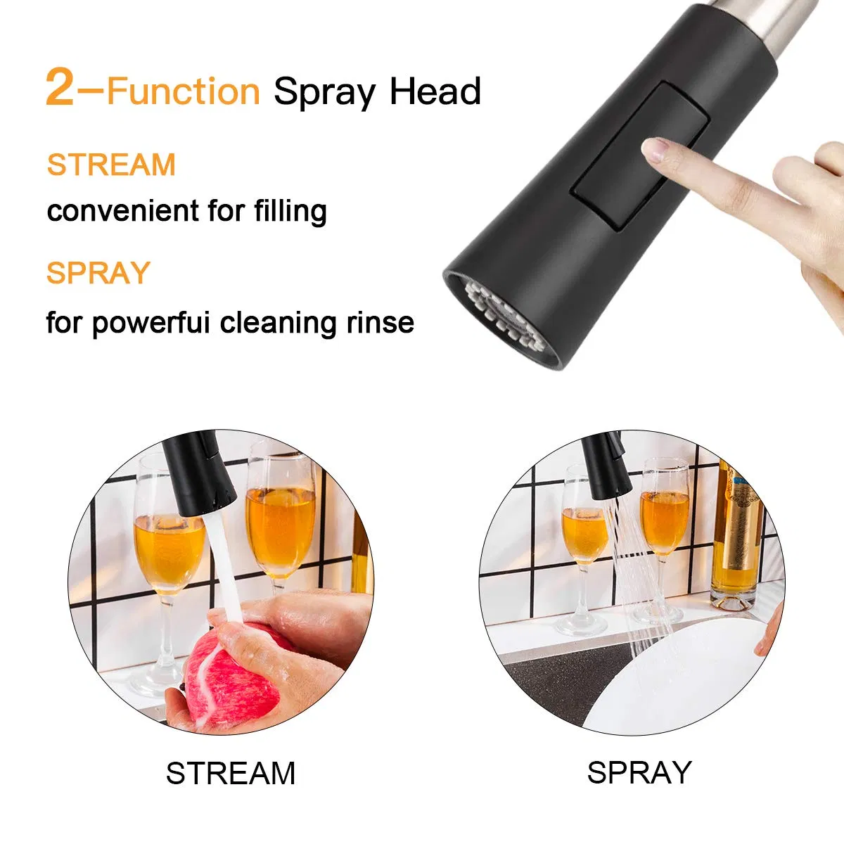 Кухонный смеситель Aquacubic с высоким изливом, черный