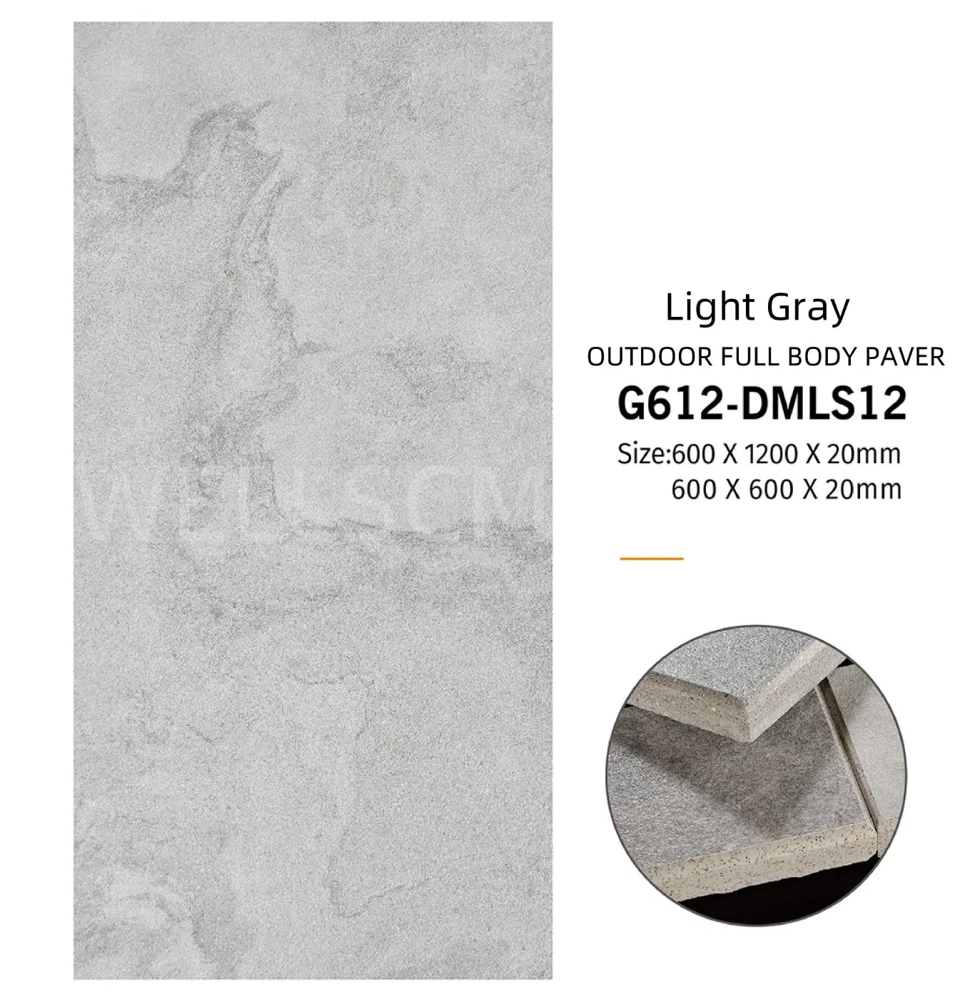 Non-Slip Rough 20mm Thick Full Body 600X600 Exterior Wall Porcelain Garden Paving Tiles for Outdoor