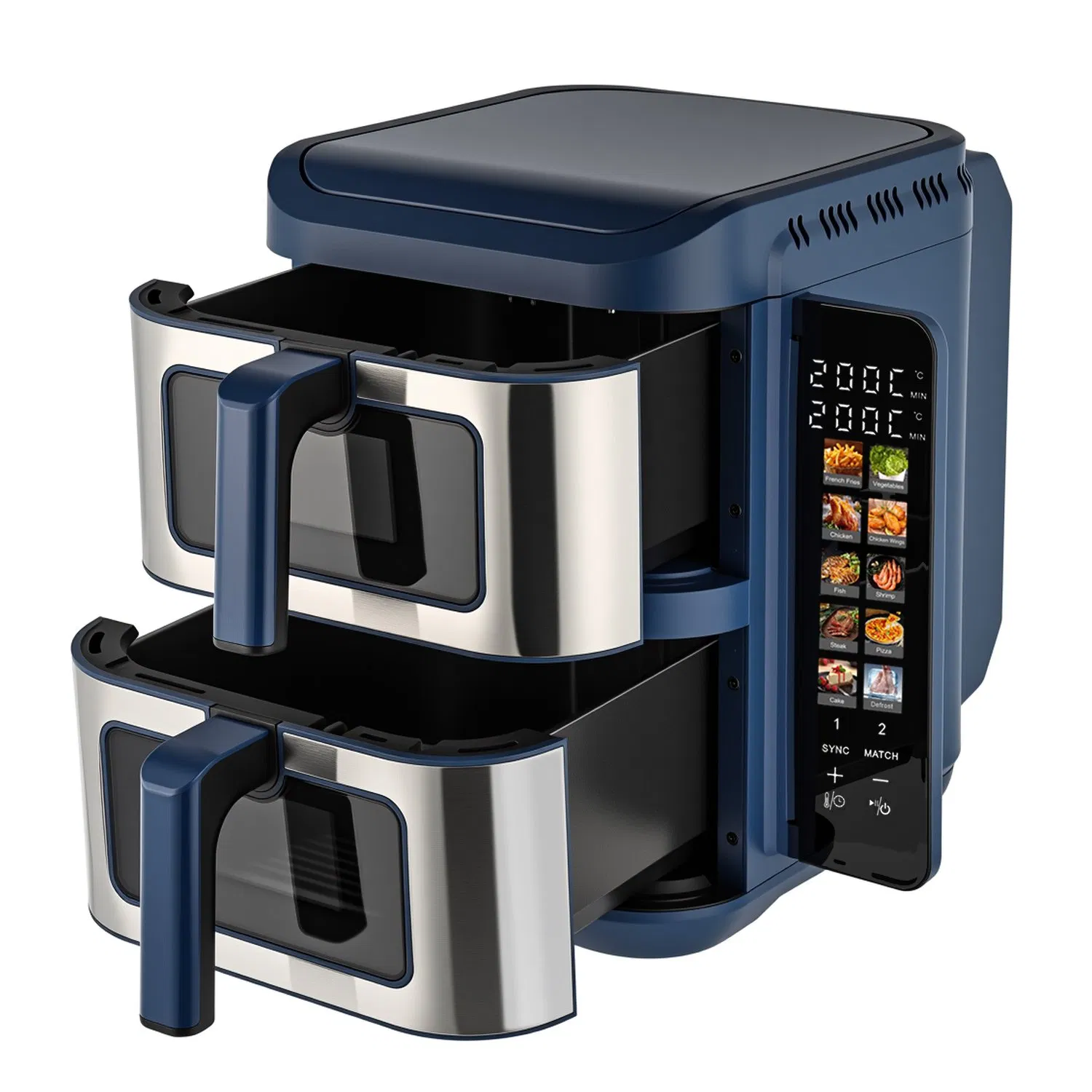 Foldable Screenair Fryer Kitchen Electronics 11L Visible Window with Metal Air Fryer