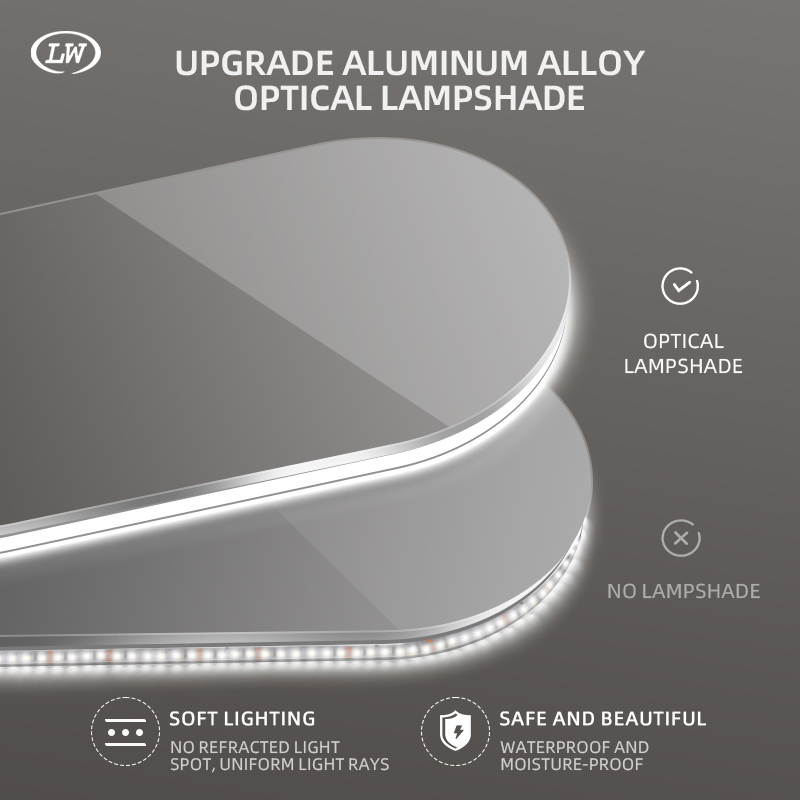Multi-Function Frame-Less Runway Shaped Bathroom LED Mirror with Smart Touch Front and Backlit Light and Tempered Explosion-Proof Glass