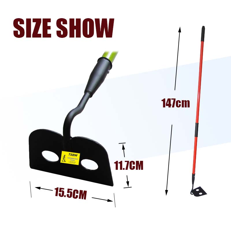 Long Fiberglass Handle Garden Farming Trenching Carbon Steel Lawn Digging Tool Hoe