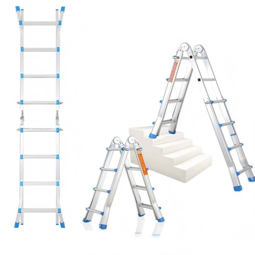 Wholesale Modern Design Multi-Purpose Articulated Ladder Double Sided Telescopic Ladder Aluminum Small Giant Ladder with Wheels for Household