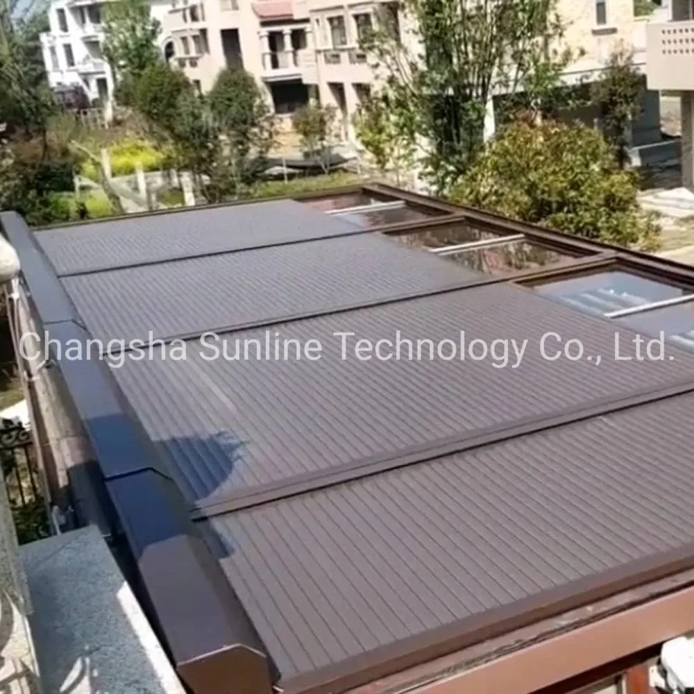 Outdoor Motorized Horizontal Aluminum Louvers for Building Roof Sun Shades Louver