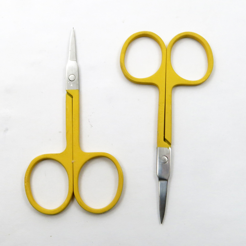 Electronic Coating Rubberized Painting with Stainless Steel Curved for Facial Eyebrow Eyelash Hair Beauty Scissors Beauty Accessories