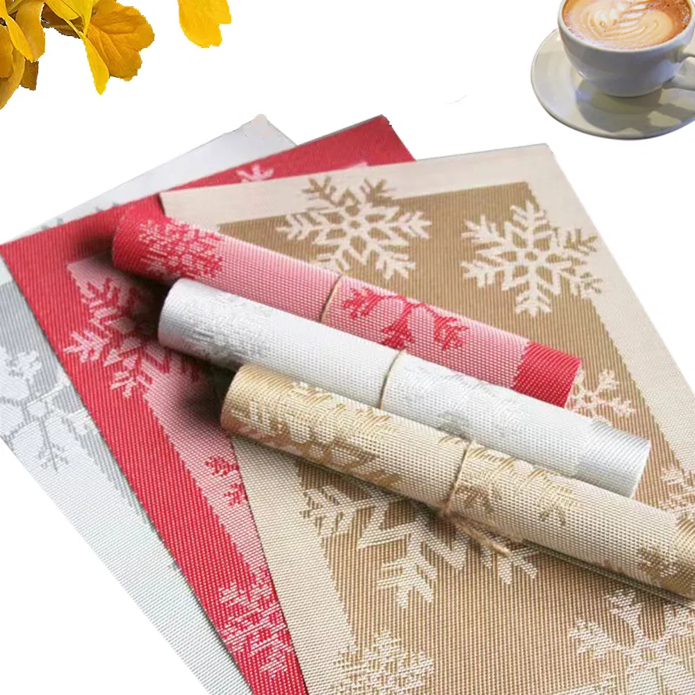 Kitchen Dining Table Place Mats Oil Heat & Water Resistant Vinyl Woven PVC Double Frame Placemat