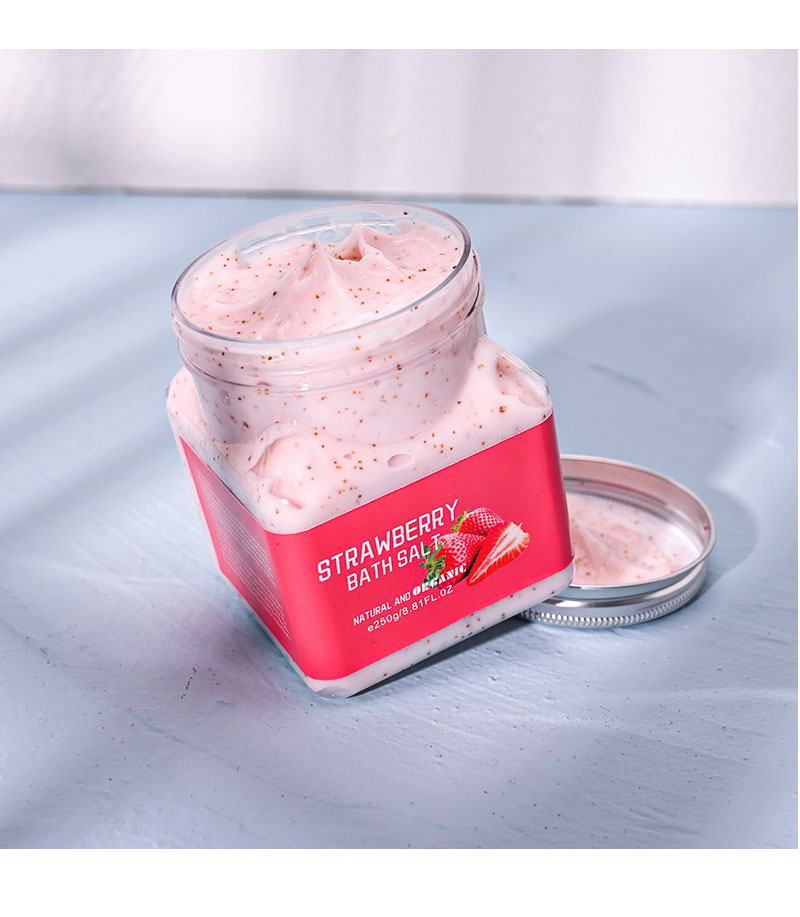 Beauty Cosmetics Skin Care Deep Cleaning Bath Salt Strawberry Body Scrub Facial Scrub