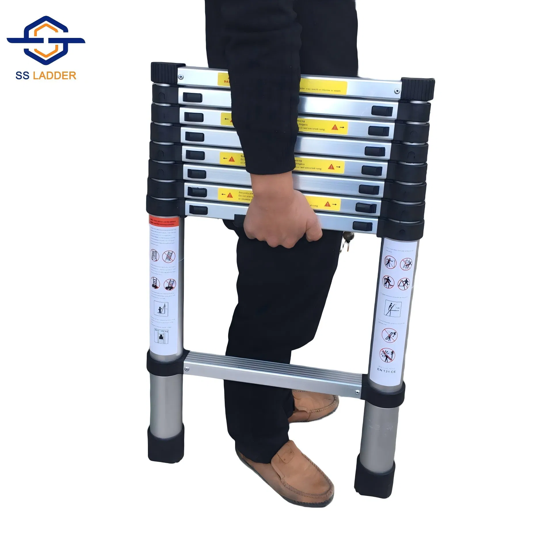 Thickened Aluminum Alloy Single-Sided Ladder Household Folding Ladder Portable Multi Functional Telescopic Ladder