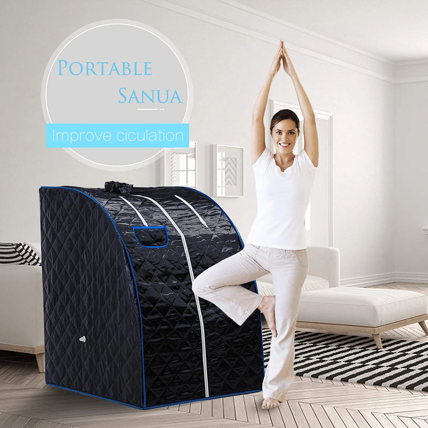 Heating Levels Portable Sauna Box Personal Steam Rooms 1 Person for Weight Loss and Detox Sweat Ozone Sauna