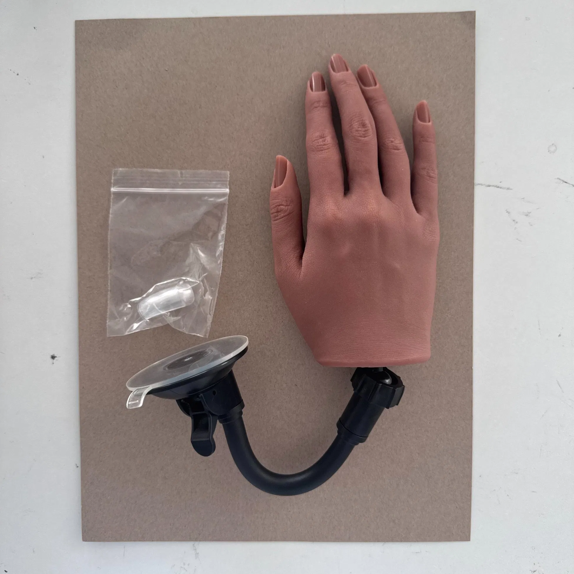 Nail Art Practice Hand Painted Silicone Fake Hand Training Model Nail Tool Display Bracket