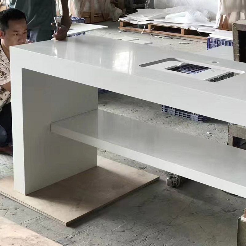 Artificial Stone White Quartz Countertop Customized Design Price