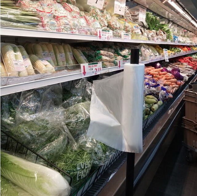 Supermarket Plastic Flat Vegetable and Fruit Packaging Produce Roll Bag