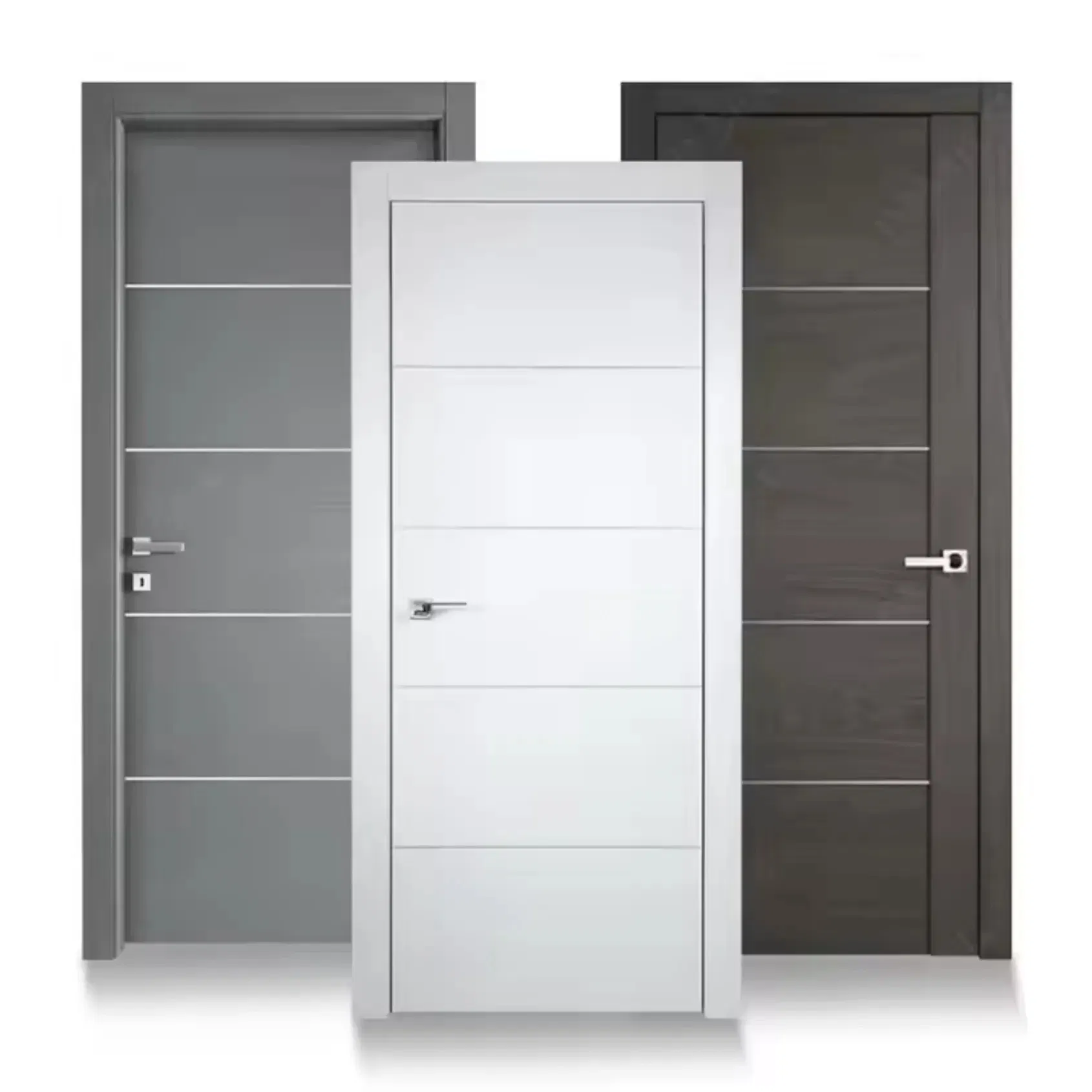 Low Price HDF Wood Door Manual Soundproof Waterproof PVC Interior Bedroom Door Exterior Front Door