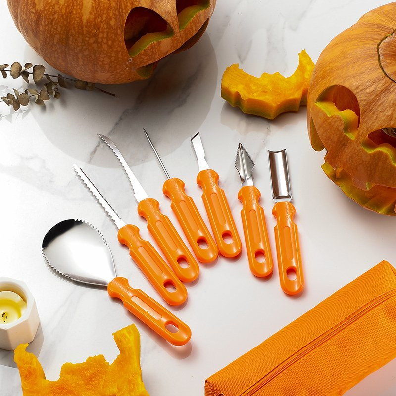 7PCS Halloween Pumpkin Carving Knife Set Pumpkin Lantern DIY Carving Tools