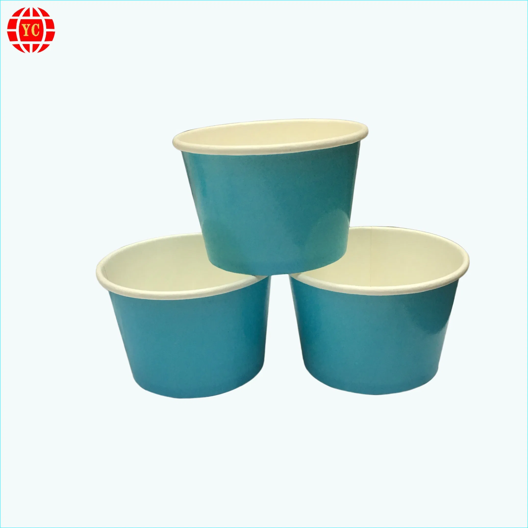 8oz Ice Cream Cup Disposable Paper Yogurt Bowl Blue Color