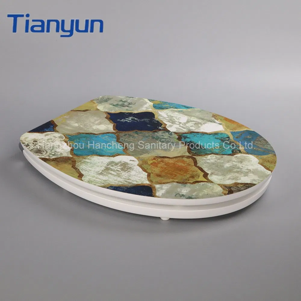 Customized MDF Toilet Seat Soft Closing Wood Solid Construction Toilet Cover