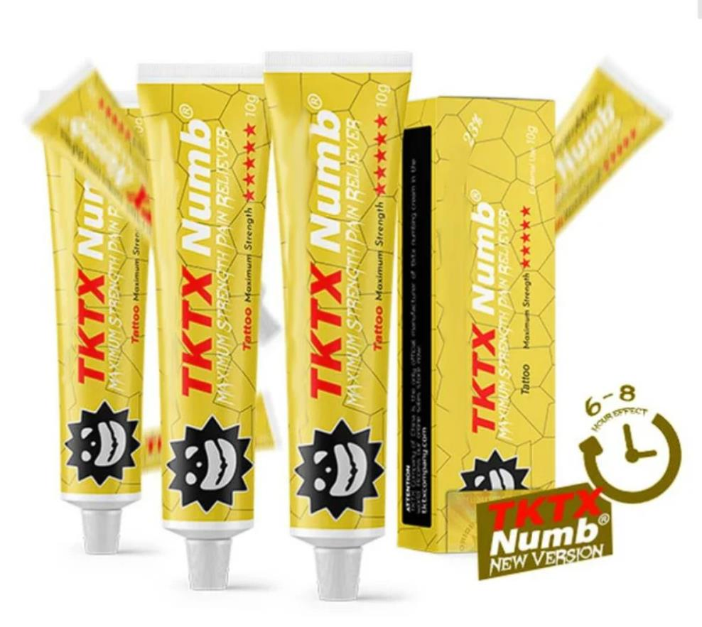 Wholesale New Version Plastic Tubes Tktx Numbing Anesthetic Cream Ointment Black Yellow Green Blue Gold Lidocaine 16% 18% 20% 22% 23% New Tktx Numb Cream
