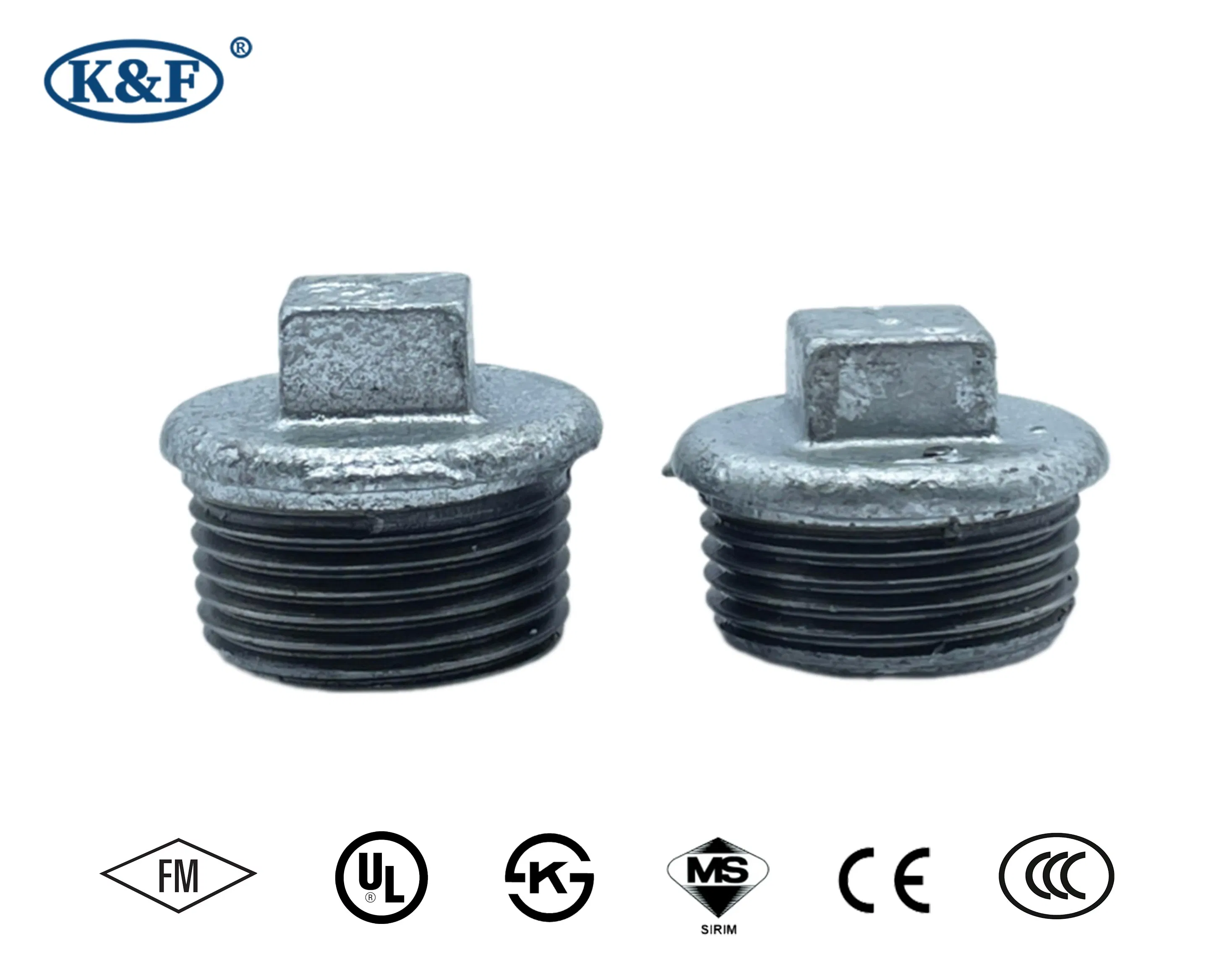 Kanaifu Galvanized Plain Plug Pipe Fitting, Factory Price, UL/FM Certificates