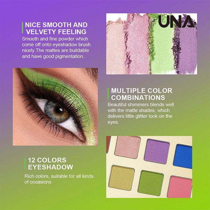 12-Color Alligator Eye Eyeshadow Palette with Iridescent Scale Effect Waterproof Metallic & Matte Finish Powder Form