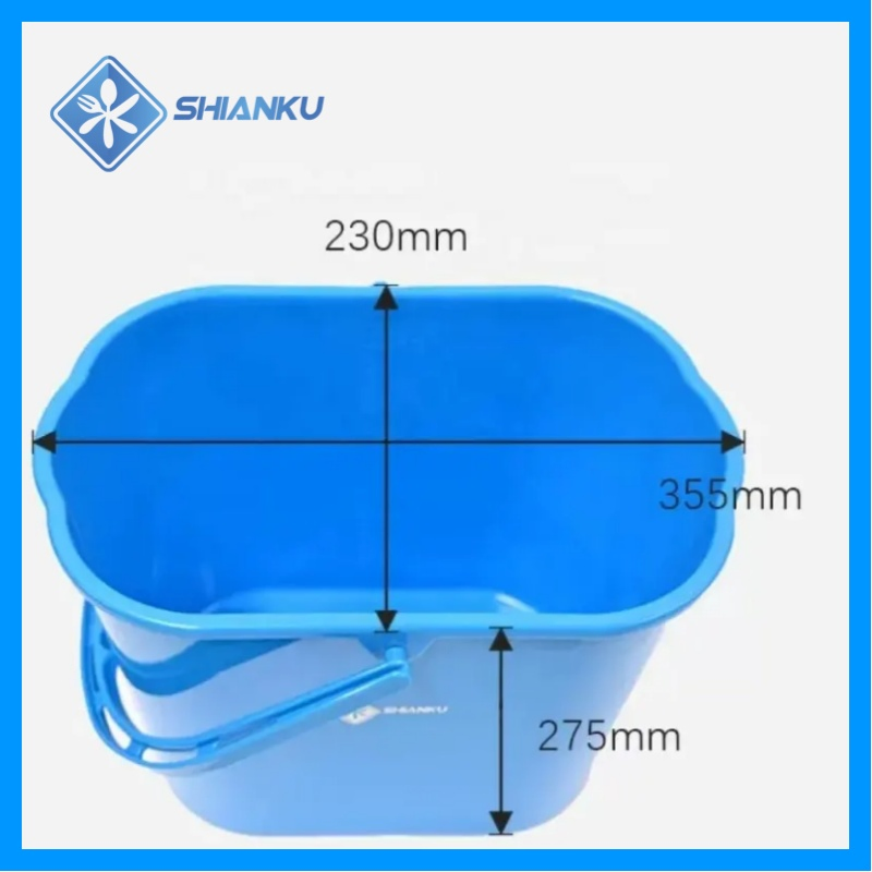 Shianku Commercial 14L Graduated Floor Car Wash Cleaning Square Bucket