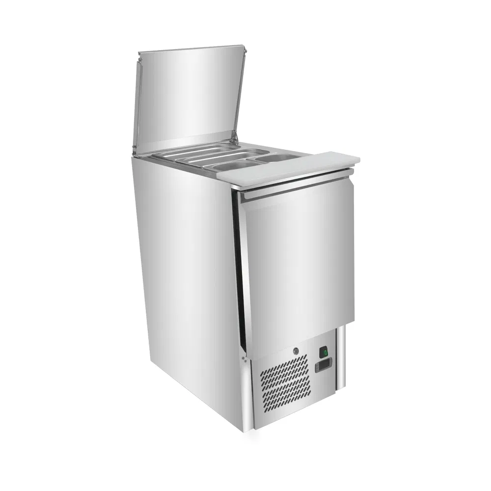 Коммерческий холодильник-витрина из нержавеющей стали с цифровым термостатом