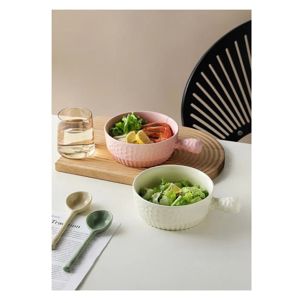 Ceramic Bowls Tableware Salad Bouillon Cups with Handles Microwave Soup Mug Mi24990