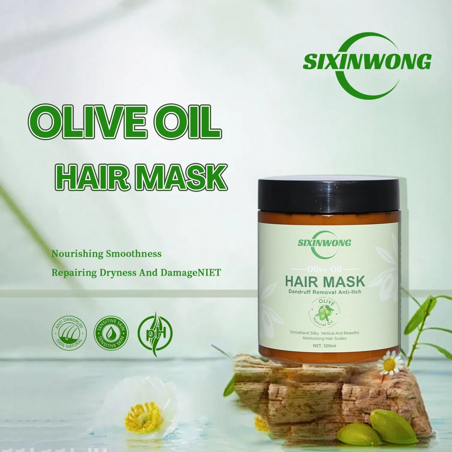 Beauty Cosmetics Olive Oil Moisturizing Hair Easily Absorbs Repairs Dryness Hair Mask
