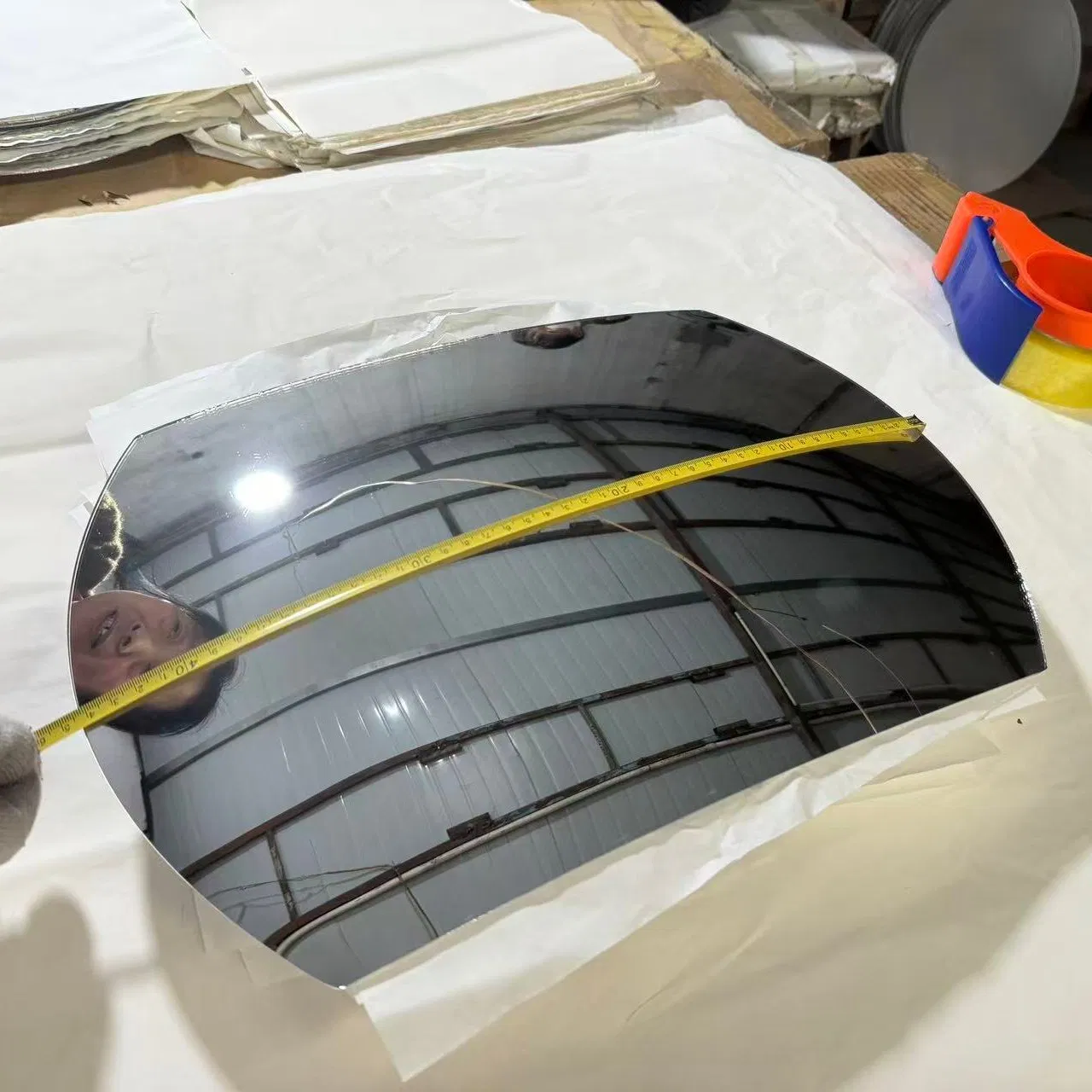 Хромированное изогнутое зеркало заднего вида из стекла 2 мм