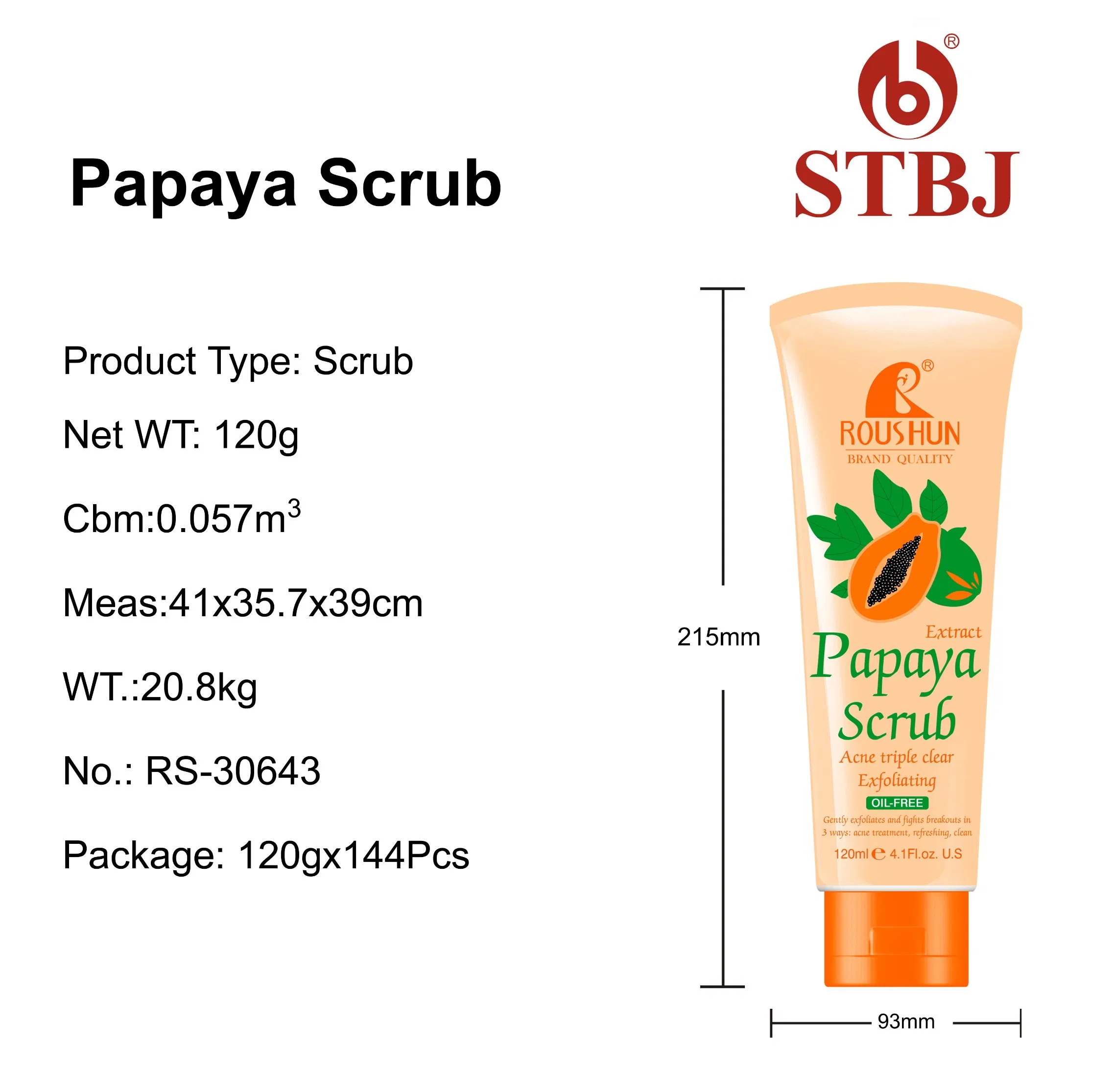 Roushun Papaya Exfoliating Gel Face and Body Scrub Private Label Acceptable