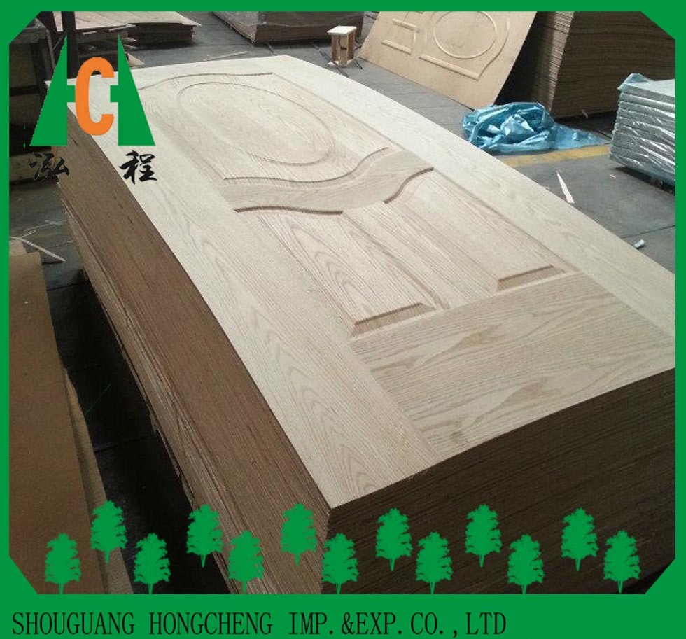 Wood Veneer Raw or Melamine MDF/HDF Moulded Door Skin