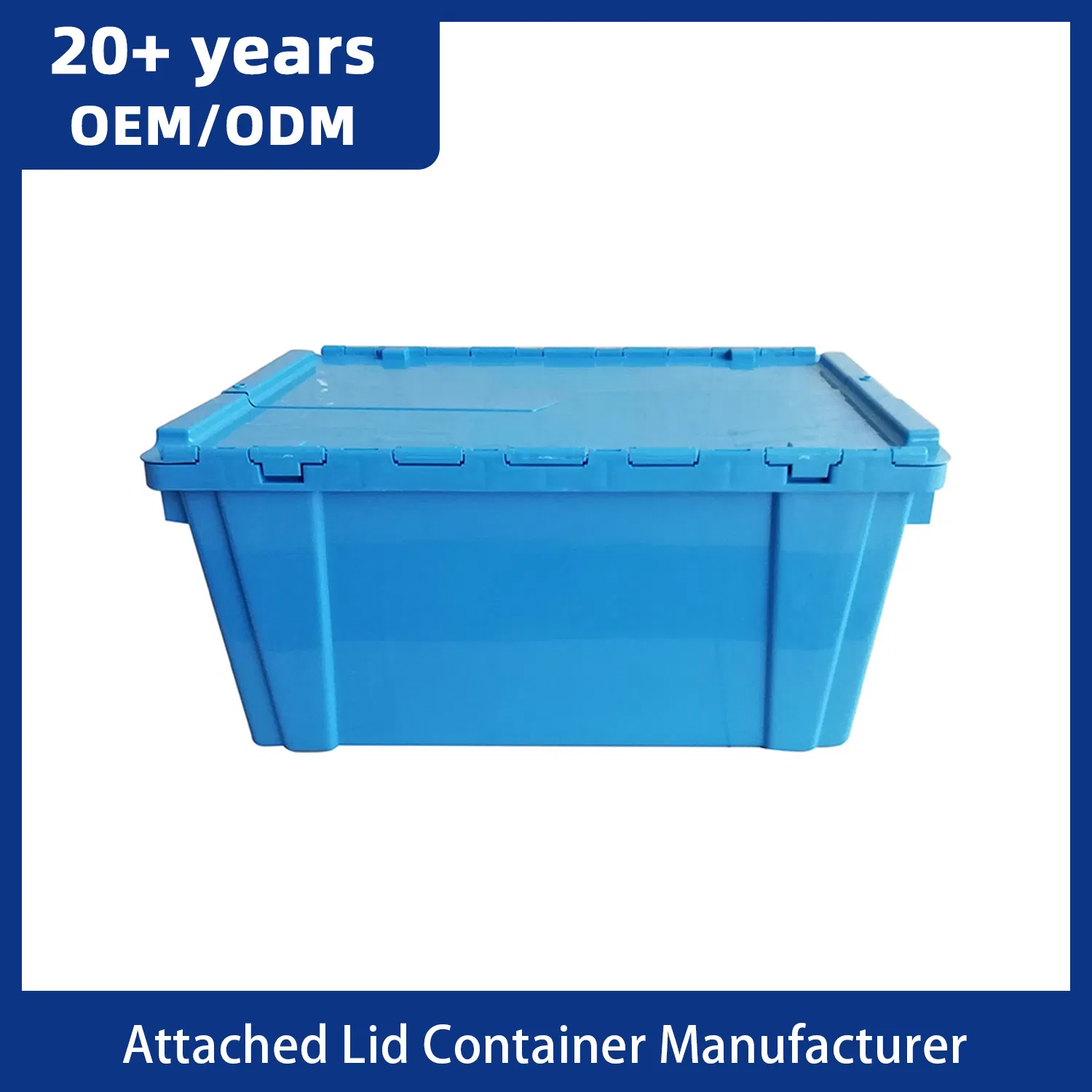 Supermarket Large Container with Lid Attached Attached Lid Shipping Container Plastic Tote Boxes