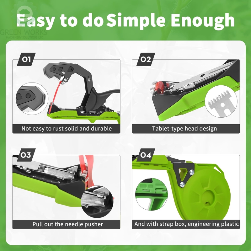 Garden Plant Tying Machine with Lightweight Plant Vine Tying Tape Machine Tool for Tomatoes, Grapes and Vegetable Tie