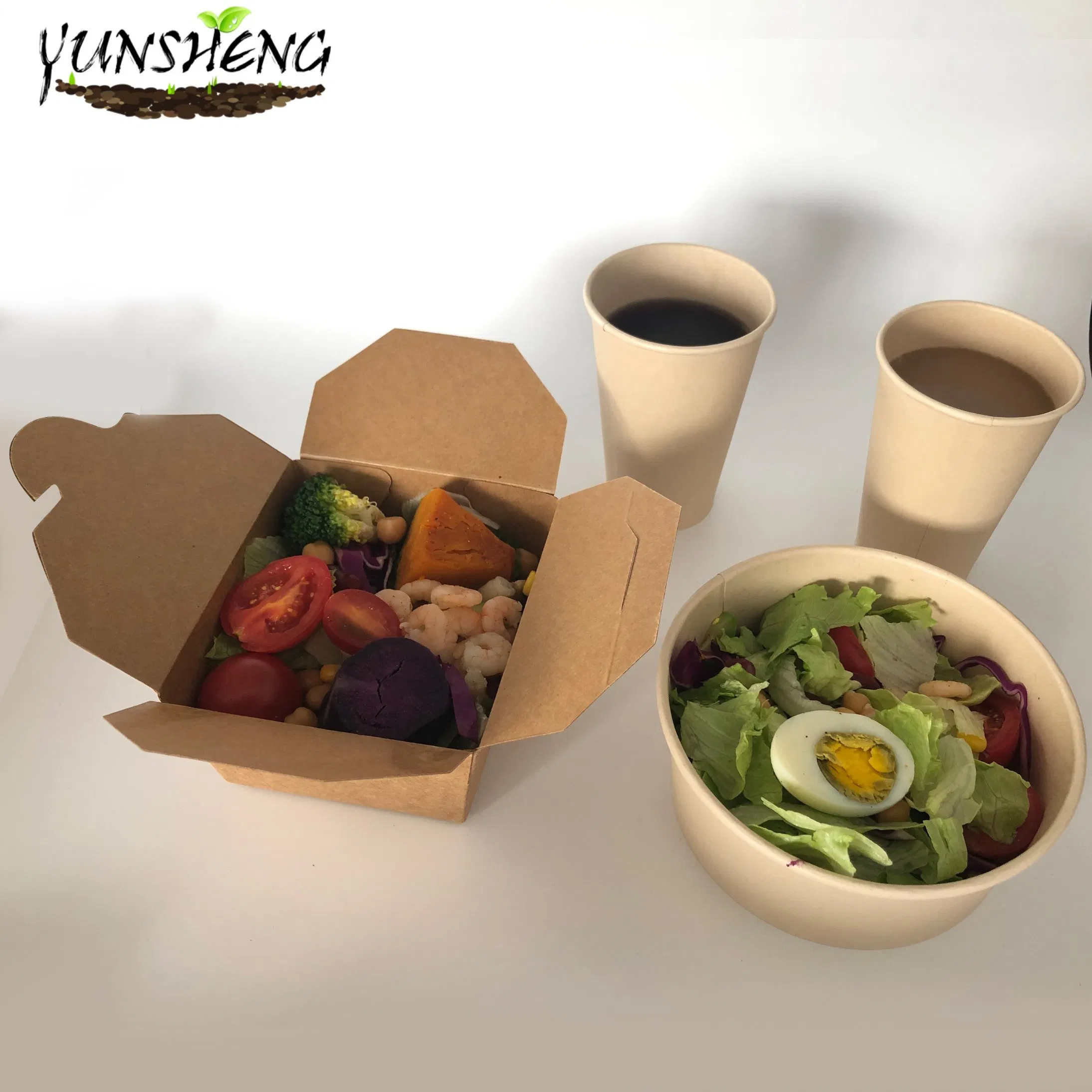 Kraft Salad Bowls Microwave Containers Street Food Packaging