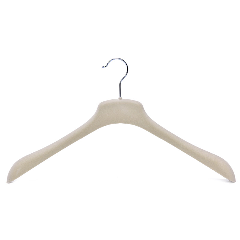 White Velvet Flocked Coat Hanger Without Pants Bar