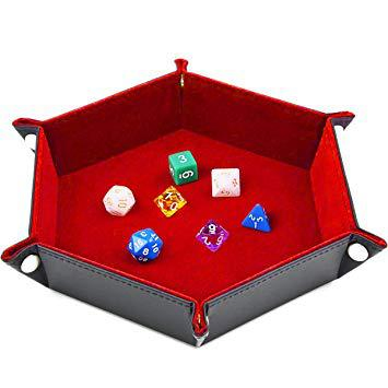 Double Sided Folding Thick PU Leather Dice Tray Metal Dice Rolling Tray Holder Storage Tray