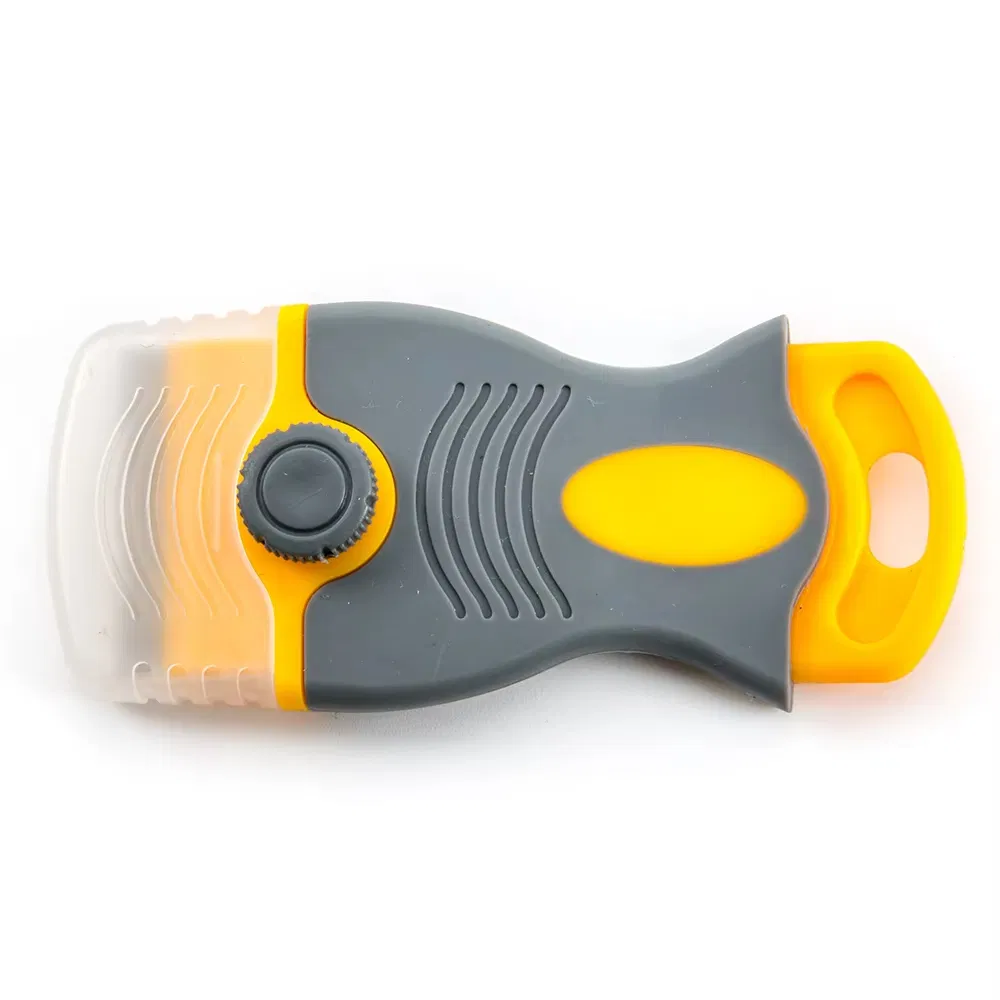 Hautine Hand Plastic Cleaning Scraper Razor Scraper with Plastic and Metal Blades