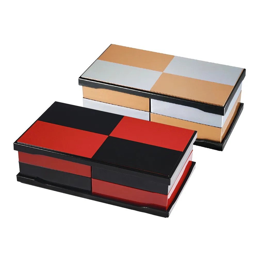 Japanese Bento Box Plum Lunch Container 2-Tier Jubako Lacquerware Japan