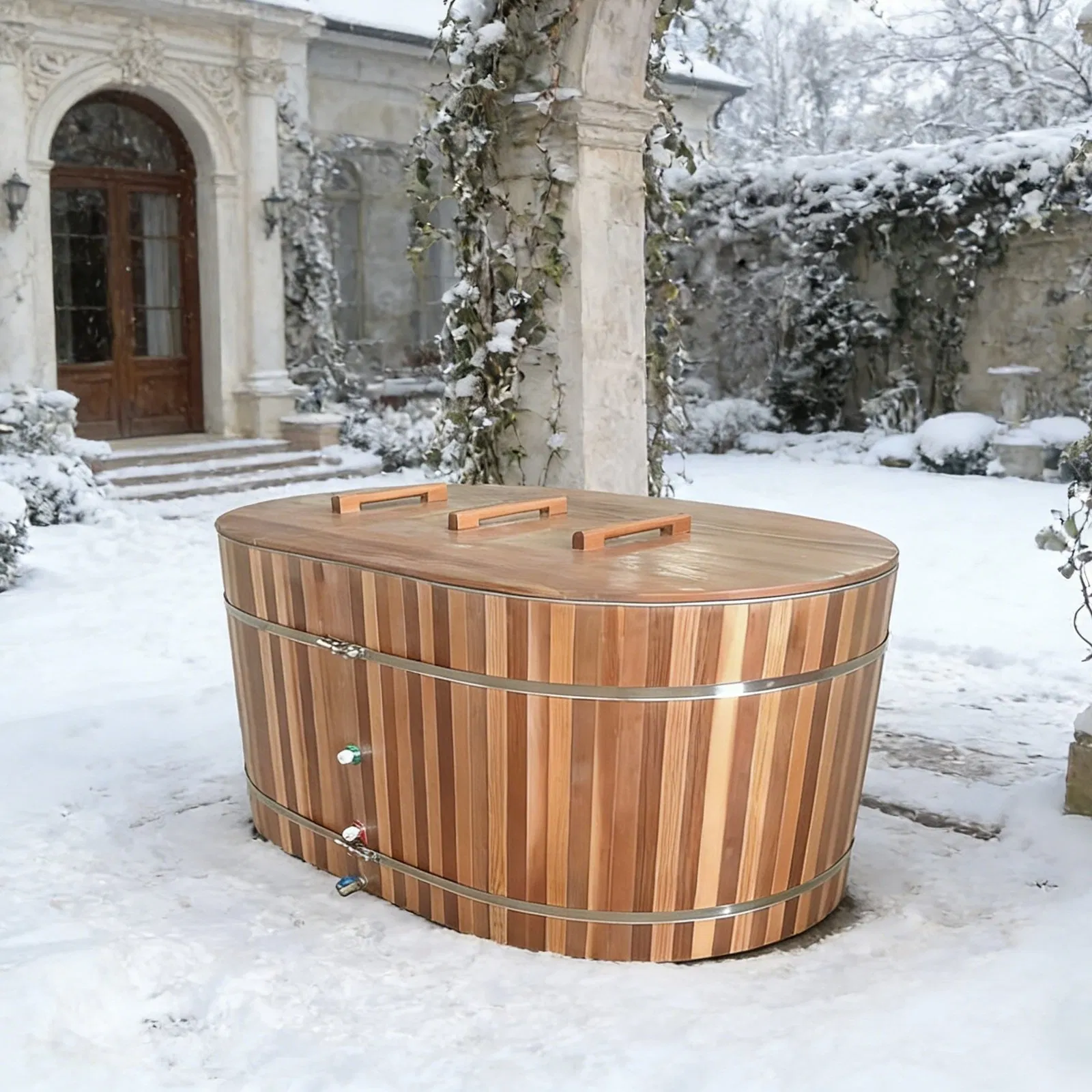 Ледяная ванна из канадского кедра с чиллером