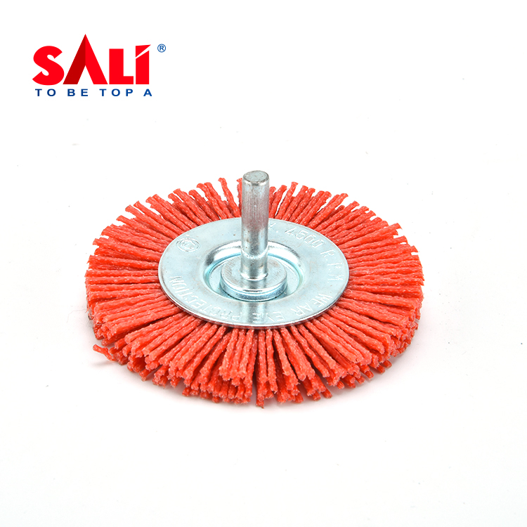 Sali Good Quality 75mm Nylon Wire Wheel Brush with Shank