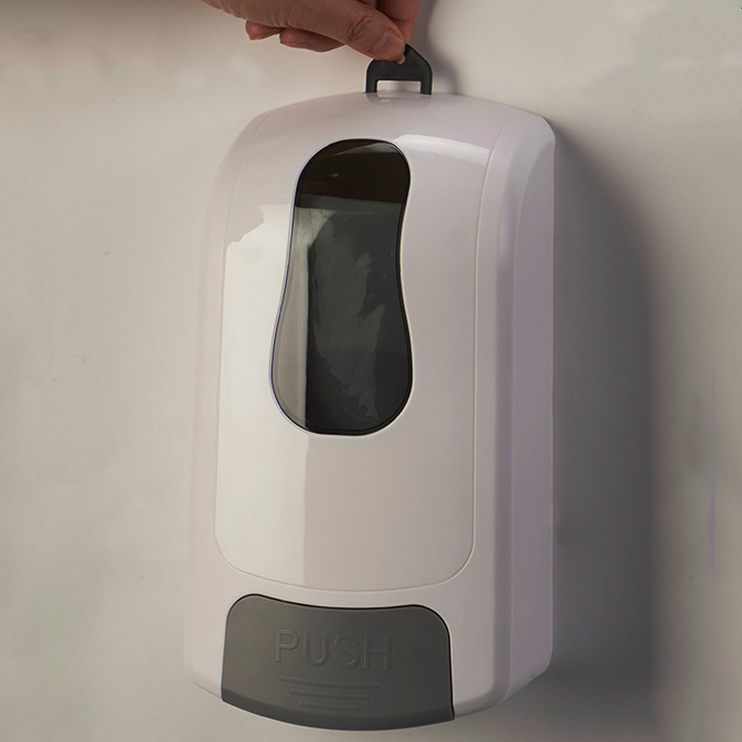 Настенный дозатор для жидкого мыла с лотком