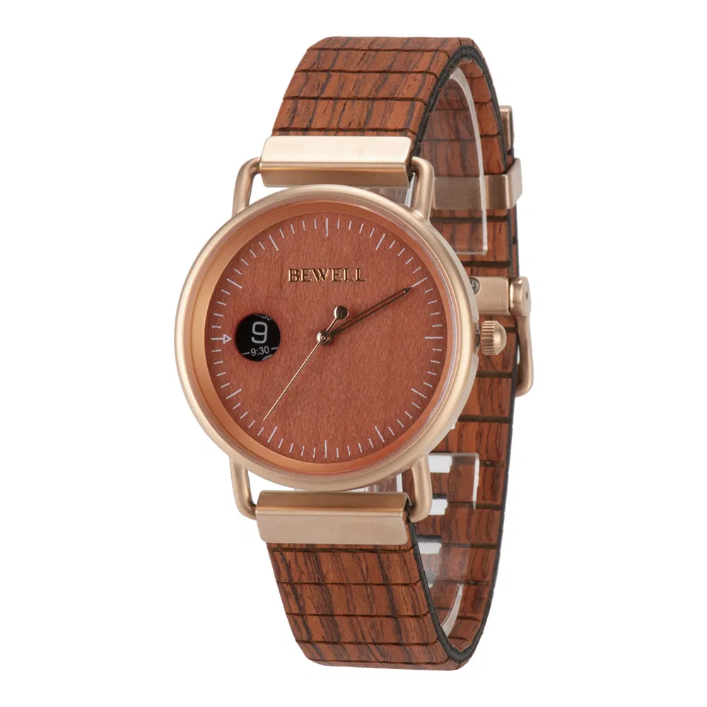 Bewell Latest New Design Hot Selling Water Resistant Wrist Wood Watch